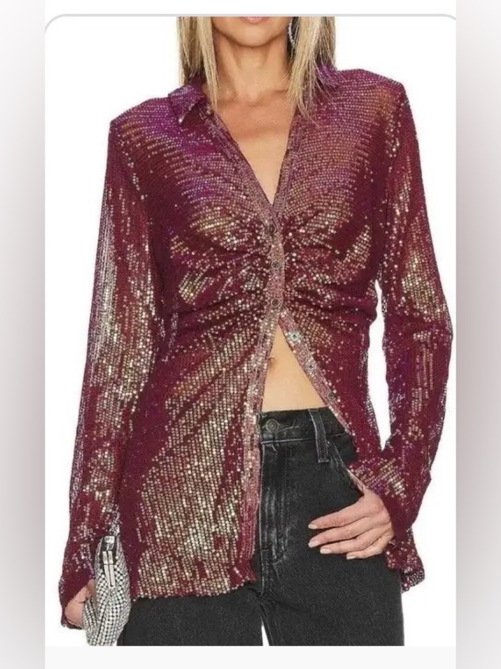 Free People Sequin Shirtee